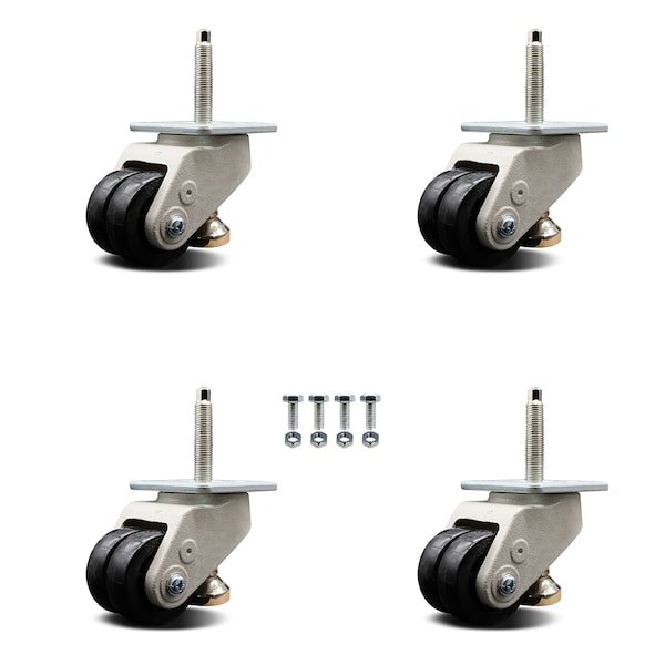 Service Caster Nylon Swivel TS Caster w/2.8" Black Wheel & M16 x 2.0mm x 24mm Stems, 4PK SCC-TPLV30S72-NYR-1100-DC-4 - main